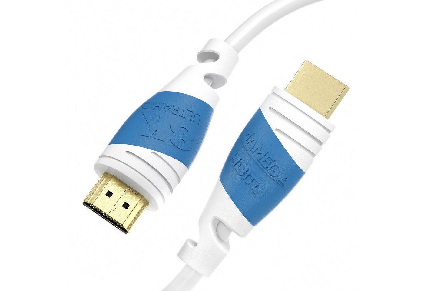 JAMEGA 8K Black Ultra High Speed HDMI Kabel - Weiß/Blau - 5m HDMI-Kabel, HDMI 2.1, HDMI Typ-A-Stecker auf HDMI Typ-A-Stecker (500 cm) von JAMEGA