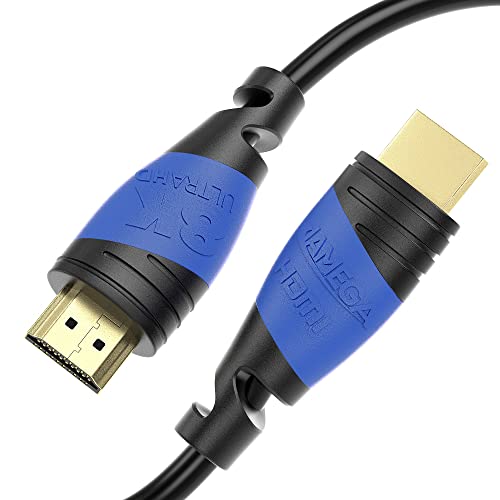 JAMEGA 8K HDMI Kabel 2.1-0,25m High-Speed Ethernet-Cable - 8K@60Hz 4K@144Hz DSC 48 Gbps 3D HDTV DolbyVision UHD II HDCP 2.3 eARC kompatibel mit PS5, XBOX Series X - Schwarz von JAMEGA