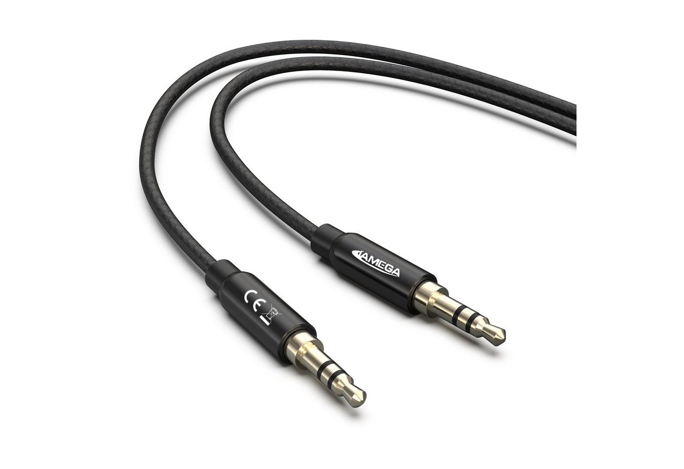 JAMEGA AUX Kabel 3,5mm Klinke-Stecker Klinken Stereo für iPhone TV Boxen Audio-Kabel, Aux Klinkenstecker, Klinkenstecker (100 cm) von JAMEGA