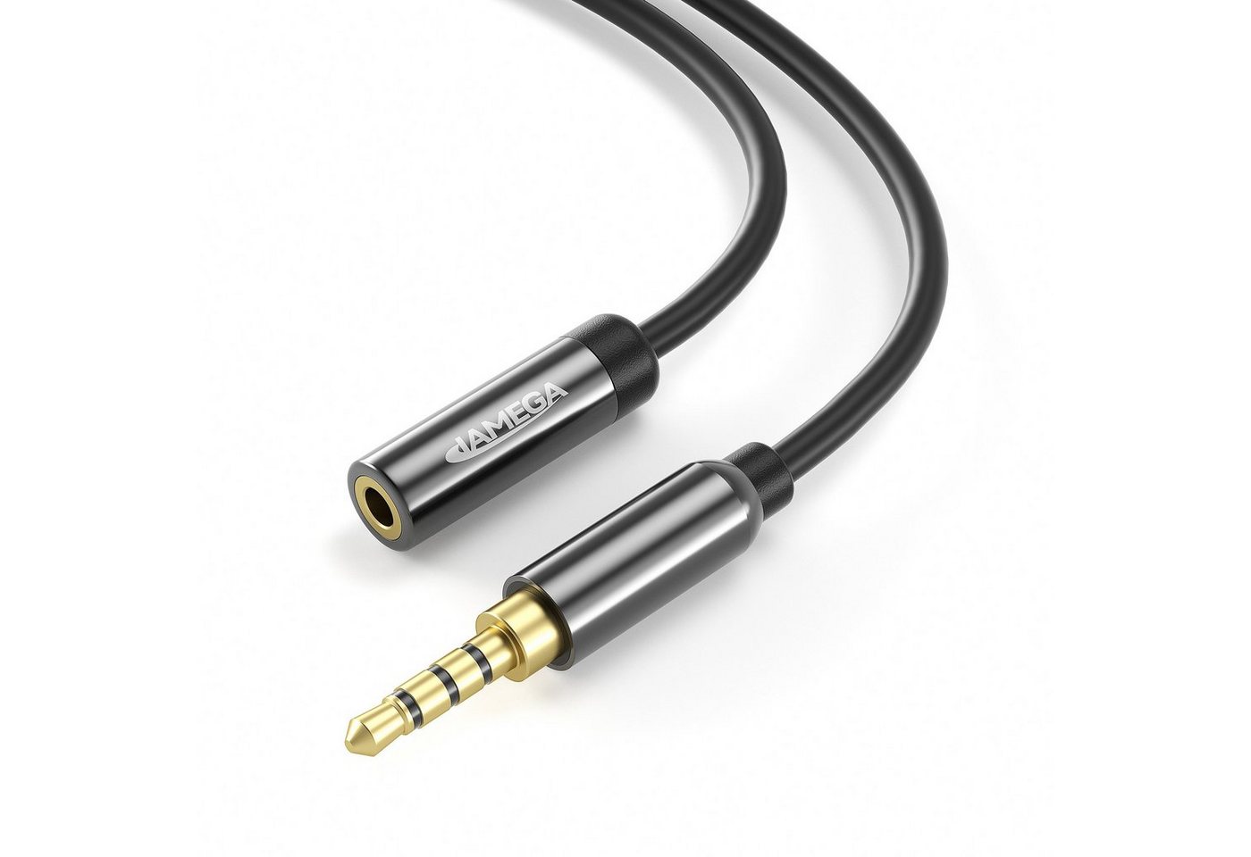 JAMEGA AUX Verlängerungskabel 4 Polig TRRS 3,5mm Klinke Stecker zu 3,5mm Audio-Kabel, 3,5mm Klinkenstecker 4 Polig, 3,5mm Klinken Buchse (50 cm) von JAMEGA