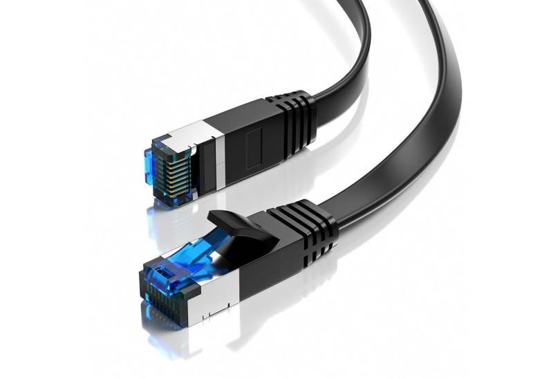 JAMEGA CAT 7 Flachkabel, RJ45 LAN Ethernet Patchkabel Netzwerk LAN-Kabel, CAT.7, RJ-45 Stecker (Ethernet) (100 cm) von JAMEGA