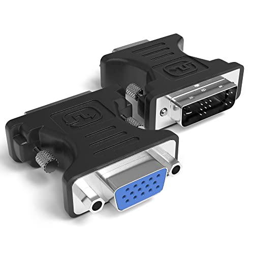 JAMEGA – DVI-A 12+5 auf VGA Adapter | DVI zu VGA Konverter Full HD 1080p 12+5 DVI Stecker zu VGA Buchse Single-Link Digital auf Analog für PC, Grafikkarten, Gaming, Laptop, Monitore, Beamer 2er Set von JAMEGA