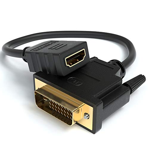 JAMEGA – DVI auf HDMI Adapter | HDMI Buchse zu DVI-D Stecker 24+1 DVI auf HDMI Kabel Konverter RGB Adapterkabel | 4K High Speed HDTV bis zu 1080P Full HD vergoldete Kontakte für TV, Beamer, PC UVM. von JAMEGA