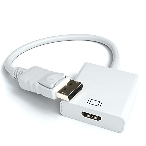 JAMEGA - DisplayPort zu HDMI Adapter | 4K Ultra HD 2K bei 30Hz - Full HD 1080p | DP 1.2 auf HDMI Adapter Kabel mit Audio Konverter geeignet für PC, Mac, Grafikkarten, Laptop, Beamer von JAMEGA