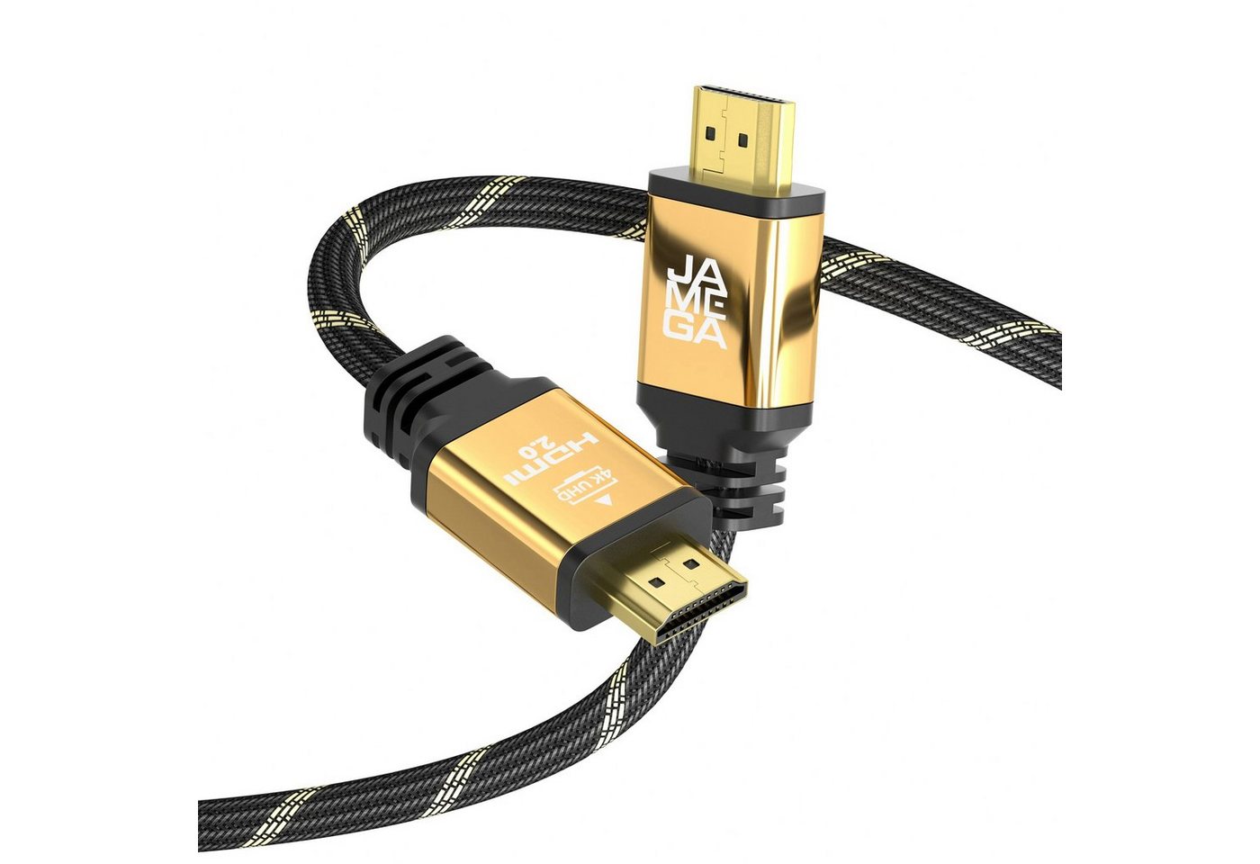 JAMEGA HDMI Kabel 2.0a Premium Highend 4K U-HD High-Speed 3D Ethernet Full HDMI-Kabel, HDMI 2.0, HDMI Typ-A-Stecker auf HDMI Typ-A-Stecker (200 cm) von JAMEGA