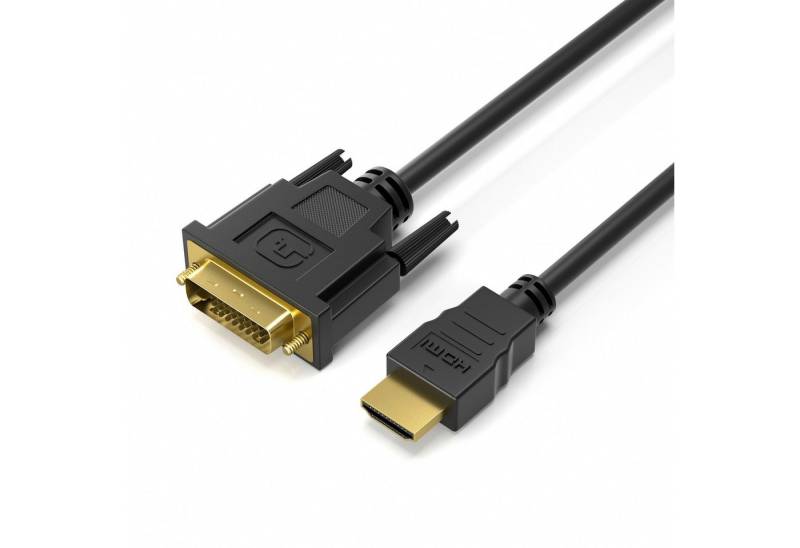 JAMEGA HDMI auf DVI 24+1 Kabel High Speed FULL HD 1080p Meter PC Monitor HDMI-Kabel, DVI-D Stecker, HDMI Stecker, (200 cm) von JAMEGA
