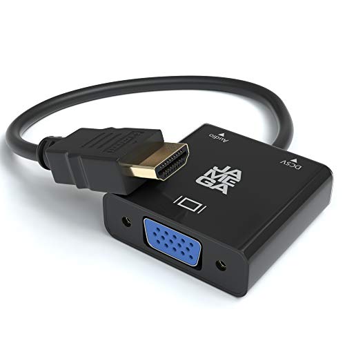 JAMEGA – HDMI auf VGA Adapter 2er Pack Aktive 1080P HDTV Audio Übertragung Konverter-Kabel| 3,5mm Audioanschluss und Micro USB Anschluss | HDMI Buchse zu VGA Stecker für Laptop, Monitor, Beamer UVM. von JAMEGA