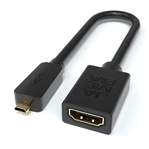 JAMEGA – Micro HDMI Adapter | Micro HDMI Stecker auf HDMI Buchse Audio Video Übertragung 3D 4K UHD 2160p Full HD 1080p ARC HDMI Typ D auf Typ A Adapterkabel kompatibel mit Raspberry Pi 4, Gopro UVM von JAMEGA