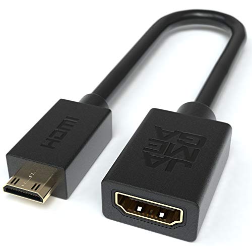 JAMEGA – Mini HDMI Adapter Kabel | Mini HDMI Stecker auf HDMI Buchse Audio Video Übertragung 3D 4K UHD 2160p Full HD 1080p ARC Adapterkabel für Digitalkamera, SLR Camera, Grafikkarte, Tablet von JAMEGA