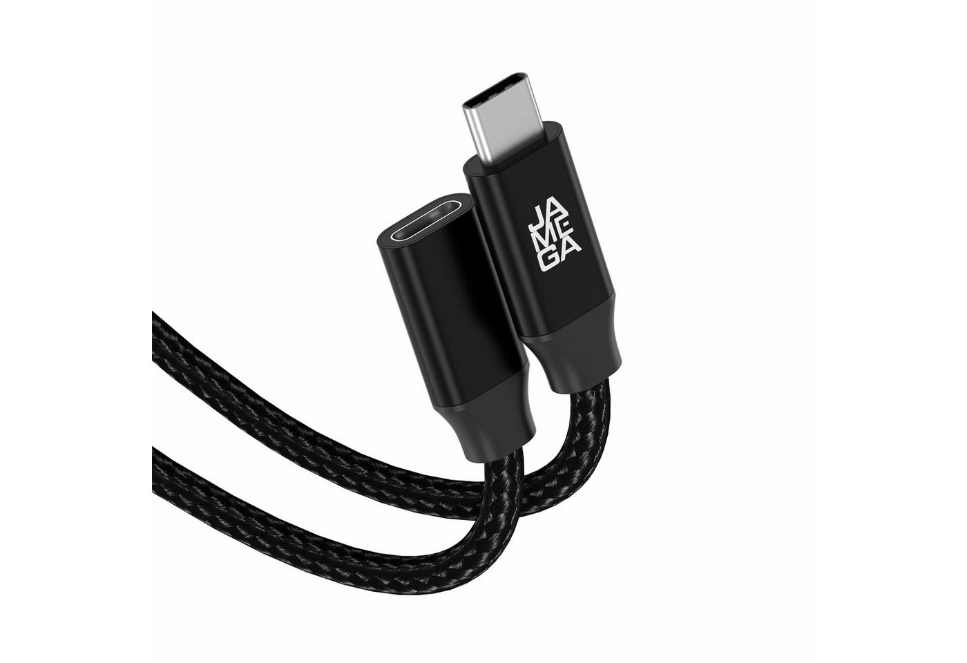 JAMEGA USB C Verlängerungskabel 10Gbps 60Hz - Schwarz & Weiß - 0,5m - 1,5m USB-Kabel, USB C Stecker, USB C Buchse (100 cm) von JAMEGA