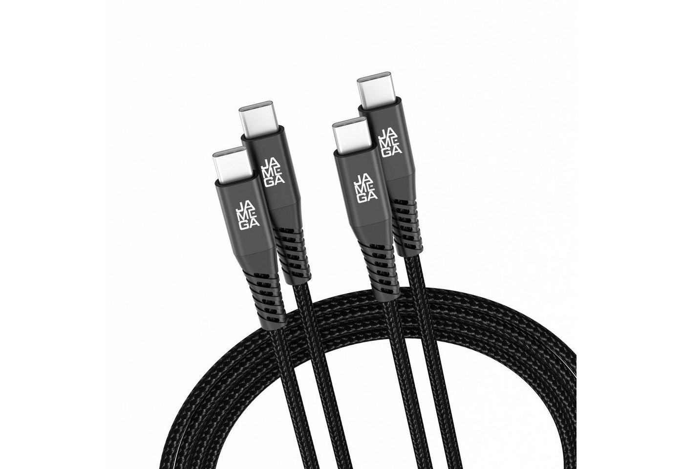 JAMEGA USB-C zu USB-C Kabel 480mbps 60W mit Metall Stecker Robustes Kabel in USB-Kabel, USB Typ C, (200 cm) von Jamega