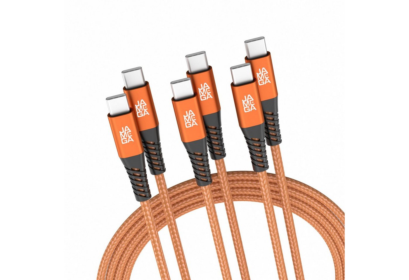 JAMEGA USB-C zu USB-C Kabel 480mbps 60W mit Metall Stecker Robustes Kabel in USB-Kabel, USB Typ C, (200 cm) von Jamega