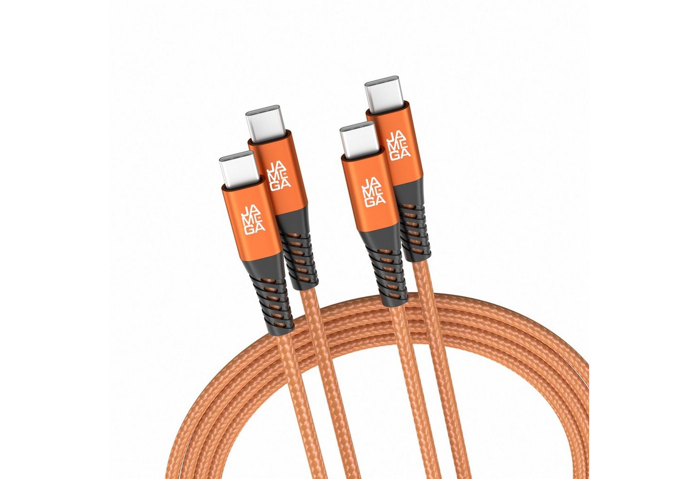 JAMEGA USB-C zu USB-C Kabel 480mbps 60W mit Metall Stecker Robustes Kabel in USB-Kabel, USB Typ C, (200 cm) von JAMEGA