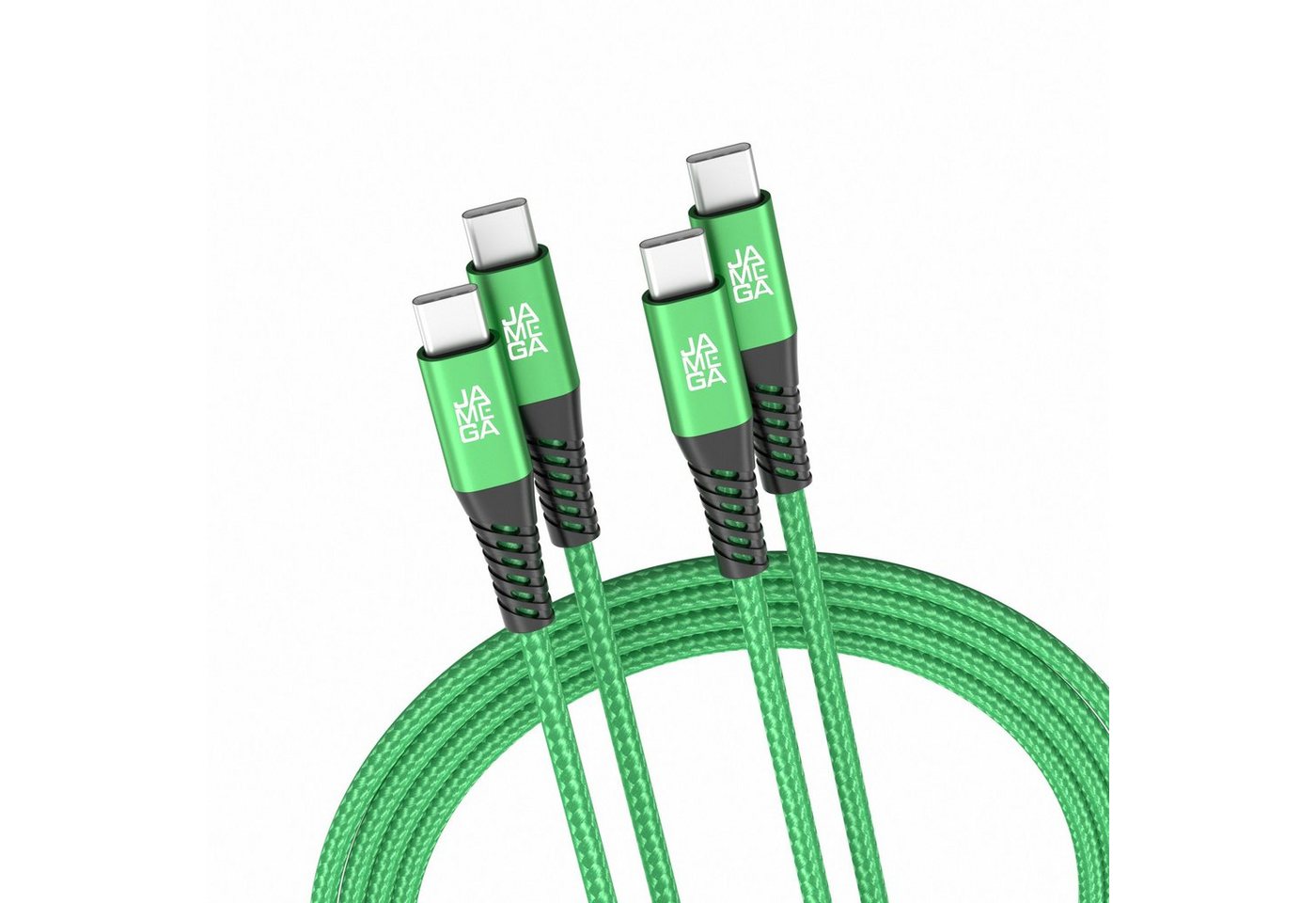 JAMEGA USB-C zu USB-C Kabel 480mbps 60W mit Metall Stecker Robustes Kabel in USB-Kabel, USB Typ C, (200 cm) von Jamega