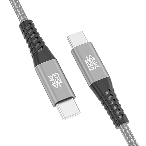 JAMEGA - USB Typ C Kabel Grau 0,5m | USB C Ladekabel und Datenkabel Fast Charge Snyc USB C Stecker auf USB C Stecker kompatibel mit iPhone 15 Pro Max iPad Pro Air Samsung Macbook Tablets Huawei uvm. von JAMEGA