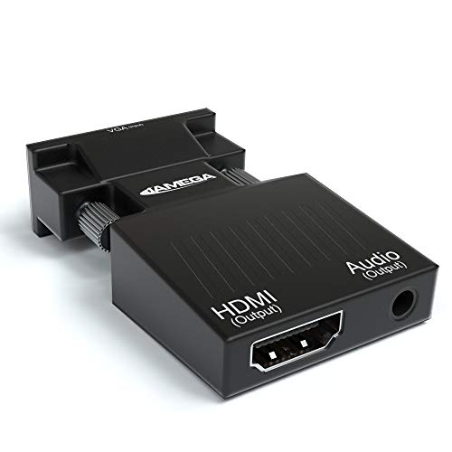 JAMEGA - VGA zu HDMI Adapter | VGA auf HDMI Adapter 1080P 60Hz Auflösung mit Audio-Unterstützung für Computer, PC, Laptop, Monitor, Beamer, HDTV UVM. von JAMEGA