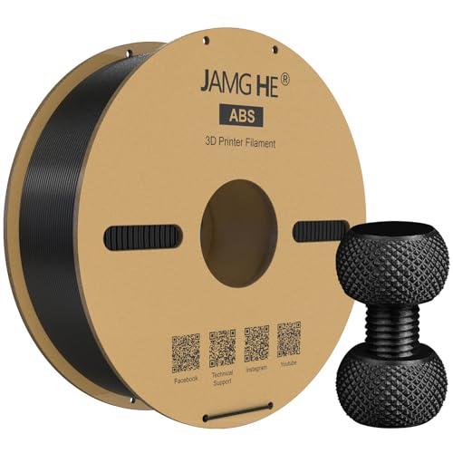 ABS Filament 1.75 mm for 3D Printer, JAMG HE 1KG High Strength and Good Toughness ABS Filament 1.75mm +/-0.02mm Accuracy for Most FDM 3D Printer (Black, 1KG) von JAMG HE