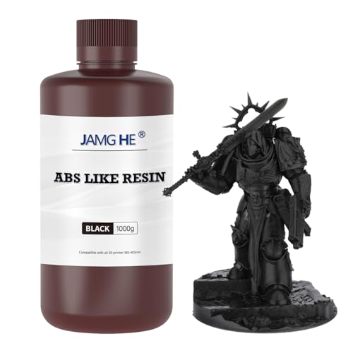 ABS Like 3D Printer Resin 1 kg, 405 nm UV-Curing Standard Photopolymer Quick Resin for LCD/DLP/SLA 3D Printing, Non-Brittle & High Precision Black von JAMG HE