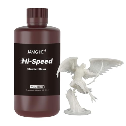 High Speed 3D Printer Resin, JAMG HE 12K Rapid 3D Printer Resin High-Precision and Low-Shrinkage Fast Standard 3D Printing Resin Suitable for 3D Printer Fast Mode & Normal Mode (1000g, Solid White) von JAMG HE