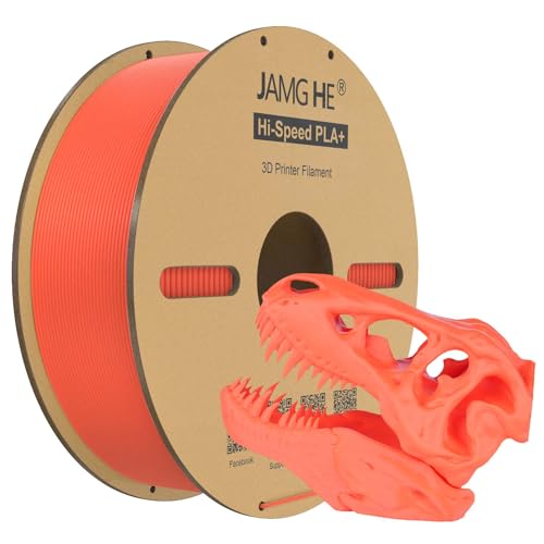 JAMG HE High Speed PLA+ Filament, 1.75mm 1kg Hi-Speed PLA+ 3D Printer Filament ± 0.01 Dimensional Accuracy 3D Printing Filament Cardboard Spool Fits for Most FDM 3D Printers (1KG, Orange) von JAMG HE