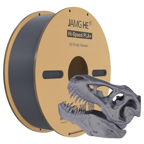 JAMG HE High Speed PLA+ Filament, 1.75mm 1kg Hi-Speed PLA+ 3D Printer Filament ± 0.01 Dimensional Accuracy 3D Printing Filament Cardboard Spool Fits for Most FDM 3D Printers (1KG, Silver) von JAMG HE