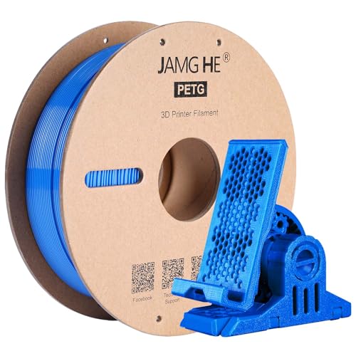 PETG Filament for 3D Printer, JAMG HE 1.75mm 1KG Precision +/- 0.02 mm PETG Filament Spool for 3D Printing Refills (1KG, Blue) von JAMG HE