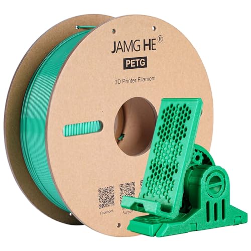 PETG Filament for 3D Printer, JAMG HE 1.75mm 1KG Precision +/- 0.02 mm PETG Filament Spool for 3D Printing Refills (1KG, Green) von JAMG HE