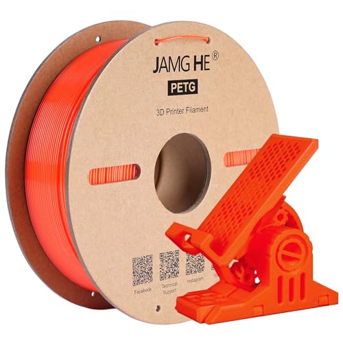 PETG Filament for 3D Printer, JAMG HE 1.75mm 1KG Precision +/- 0.02 mm PETG Filament Spool for 3D Printing Refills (1KG, Red) von JAMG HE