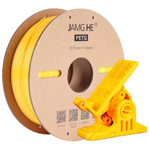 PETG Filament for 3D Printer, JAMG HE 1.75mm 1KG Precision +/- 0.02 mm PETG Filament Spool for 3D Printing Refills (1KG, Yellow) von JAMG HE