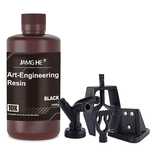 Upgraded ABS-Like Resin, 10K Art-Engineering Toughness Non-Brittle New 3D Printer ABS-Like Resin for UV-Curing Photopolymer Rapid High Precision Low Odor LCD DLP SLA 405nm Resin (Black) von JAMG HE