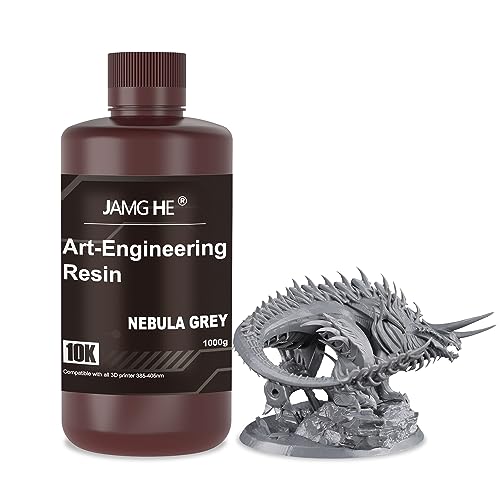 Upgraded ABS-Like Resin, 10K Art-Engineering Toughness Non-Brittle New 3D Printer ABS-Like Resin for UV-Curing Photopolymer Rapid High Precision Low Odor LCD DLP SLA 405nm Resin (Dark Gray) von JAMG HE