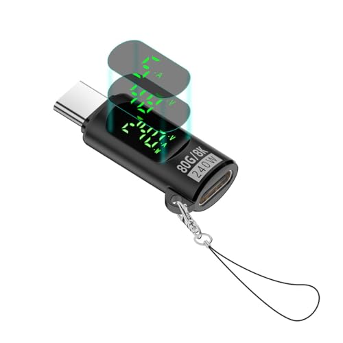 JAMNGHB Hochgeschwindigkeits-USB-Adapter mit 80 Gbit/s und Digitalanzeigefunktion, USB-Anschlüsse für Spannungen und Strom JAMNGHB Hochgeschwindigkeits-USB-Adapter mit 80 Gbit/s und Digitalanzeigefunktion, USB-Anschlüsse für Spannungen und Strom von JAMNGHB