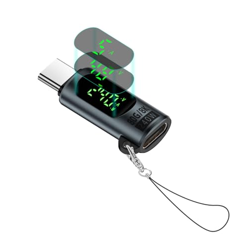 JAMNGHB Hochgeschwindigkeits-USB-Adapter mit 80 Gbit/s und Digitalanzeigefunktion, USB-Anschlüsse für Spannungen und Strom JAMNGHB Hochgeschwindigkeits-USB-Adapter mit 80 Gbit/s und Digitalanzeigefunktion, USB-Anschlüsse für Spannungen und Strom von JAMNGHB