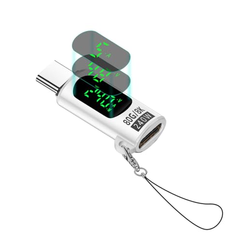 JAMNGHB Hochgeschwindigkeits-USB-Adapter mit 80 Gbit/s und Digitalanzeigefunktion, USB-Anschlüsse für Spannungen und Strom JAMNGHB Hochgeschwindigkeits-USB-Adapter mit 80 Gbit/s und Digitalanzeigefunktion, USB-Anschlüsse für Spannungen und Strom von JAMNGHB
