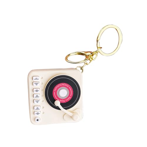 JAMNGHB Vintage-Plattenspieler-Schlüsselanhänger, tragbar, Retro-Musikbox-Anhänger, Ornamente für Musikliebhaber, Enthusiasten von JAMNGHB