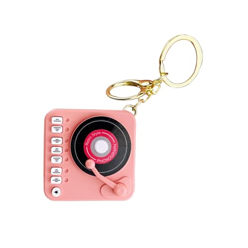 JAMNGHB Vintage-Plattenspieler-Schlüsselanhänger, tragbar, Retro-Musikbox-Anhänger, Ornamente für Musikliebhaber, Enthusiasten von JAMNGHB