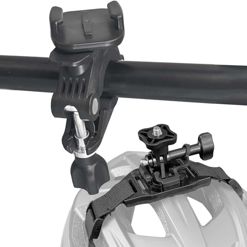 JAMUILS Fahrrad Lenkerhalterung 360 Drehbar und Fahrradhelm Gurthalterung für GoPRO DJI Insta360 Actionkameras Radsport Zubehör Outdoor-Sport von JAMUILS