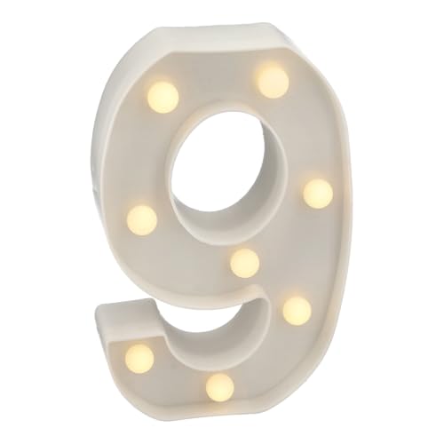 JANDEI - Warmes Licht LED Zahlen und Buchstaben für Dekoration und Atmosphäre, leuchtendes Herz, Nachtlichter, Geburtstage, Hochzeiten, Schaufenster. Sie funktionieren mit AA-Batterien (9) von JANDEI