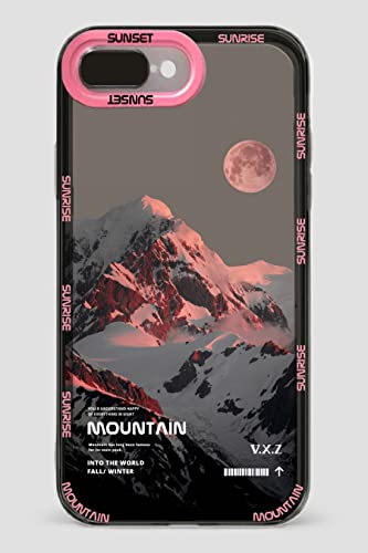 JANDM Schutzhülle für iPhone 8 Plus, romantischer Berg-Sonnenuntergang, Wolken, Mond, Nacht, schöne Handyhülle, weich, stoßfest, Kameraschutz, niedlich, für Damen und Mädchen, Rosa JANDM Schutzhülle für iPhone 8 Plus, romantischer Berg-Sonnenuntergang, Wolken, Mond, Nacht, schöne Handyhülle, weich, stoßfest, Kameraschutz, niedlich, für Damen und Mädchen, Rosa von JANDM