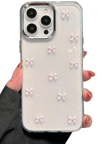 JANDM Transparente 3D-Schleifen-Schutzhülle für iPhone 14 Pro, Glitzer, hübsch, glitzernd, niedlich, rosa, Schleife, stoßfest, für Mädchen und Frauen JANDM Transparente 3D-Schleifen-Schutzhülle für iPhone 14 Pro, Glitzer, hübsch, glitzernd, niedlich, rosa, Schleife, stoßfest, für Mädchen und Frauen von JANDM