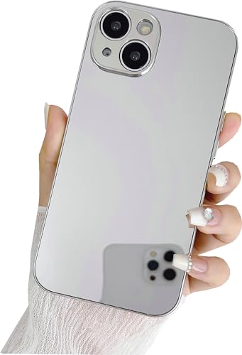 JANDM Spiegelhülle für iPhone 15 Plus, glänzend, hart, verspiegelt, versilbert, niedlich, für Damen, Mädchen, Make-up, Spiegel, stoßfest, Kamera, vollständiger Schutz, Hülle für iPhone 15 Plus JANDM Spiegelhülle für iPhone 15 Plus, glänzend, hart, verspiegelt, versilbert, niedlich, für Damen, Mädchen, Make-up, Spiegel, stoßfest, Kamera, vollständiger Schutz, Hülle für iPhone 15 Plus von JANDM