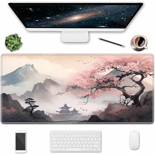 Erweitertes großes XL-Mauspad mit Untersetzer, Schreibtischunterlage mit genähtem Rand, niedliches Tastatur-Pad, Schreibtischunterlage für Schreibtisch, 80 x 30 cm, großes Mauspad, Gaming, Büro, Erweitertes großes XL-Mauspad mit Untersetzer, Schreibtischunterlage mit genähtem Rand, niedliches Tastatur-Pad, Schreibtischunterlage für Schreibtisch, 80 x 30 cm, großes Mauspad, Gaming, Büro, von JANENFNA