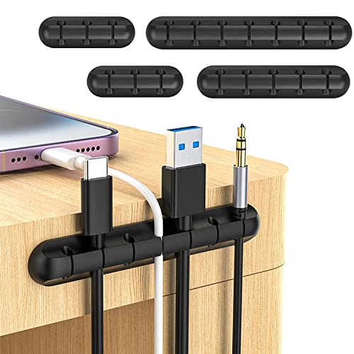 JANREAY Kabelhalter Kabelclips, 4 Packungen Mehrzweck Kabelmanagement Kabel Organizer Set für Schreibtisch, Audiokabel, Netzkabel, USB Ladekabel JANREAY Kabelhalter Kabelclips, 4 Packungen Mehrzweck Kabelmanagement Kabel Organizer Set für Schreibtisch, Audiokabel, Netzkabel, USB Ladekabel von JANREAY