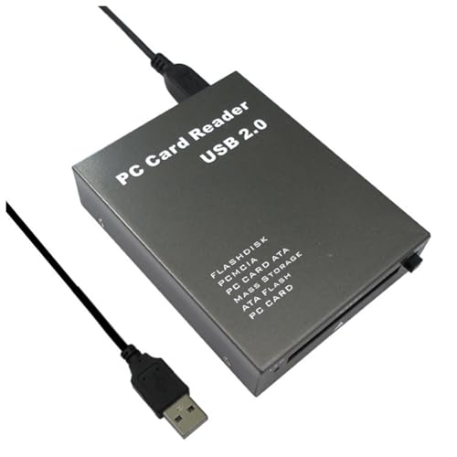 JANZU 1 Stück USB2.0 PCMCIA-Kartenleser -Kartenleser Aluminiumlegierung USB 2.0 zu PC PCMCIA Adapter Flash-Disk-Speicherkartenleser von JANZU