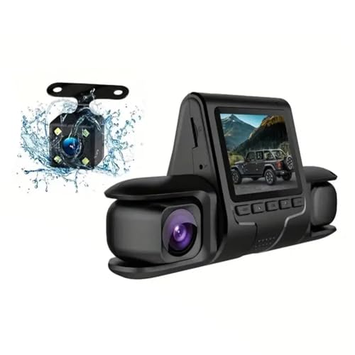 JANZU Auto-DVR-Kamera 3-Kamera-Linse Auto-DVR-Zweilinsenkamera 1080P HD-Dash-Kamera-Videorecorder Kunststoff 24-Stunden-Parküberwachung Dashcam JANZU Auto-DVR-Kamera 3-Kamera-Linse Auto-DVR-Zweilinsenkamera 1080P HD-Dash-Kamera-Videorecorder Kunststoff 24-Stunden-Parküberwachung Dashcam von JANZU