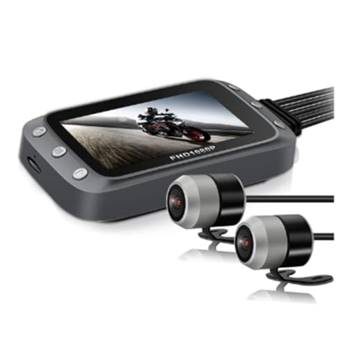 JANZU WiFi Motorrad DVR Dashcam 1080P + 1080P Full HD Vorder- und Rückansicht, Wasserdichte Motorradkamera GPS Logger Recorder Box Ersatzteile Zubehör (B) von JANZU