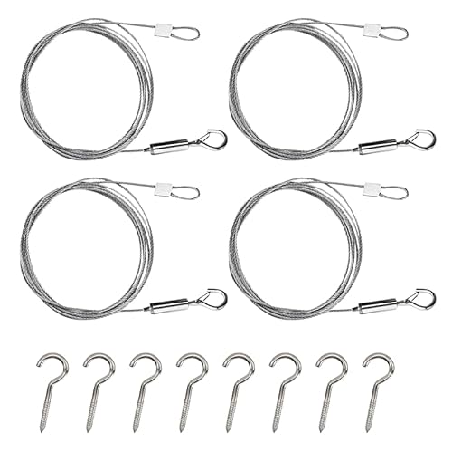 JAONLD Drahtseil,1.5 mm * 2 m Stahlseil mit ösen Edelstahl Seil Galvanische Beschichtung,Stahlseil mit Ringöse und Haken zum Aufhängen von Lichterketten,Wäschedraht,Vorhangseil,Kletterpflanzen JAONLD Drahtseil,1.5 mm * 2 m Stahlseil mit ösen Edelstahl Seil Galvanische Beschichtung,Stahlseil mit Ringöse und Haken zum Aufhängen von Lichterketten,Wäschedraht,Vorhangseil,Kletterpflanzen von JAONLD