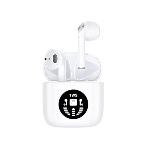 JAP Sounds AP80 Bluetooth Kopfhörer - Schnurlose Earbuds Weiß - Kabellos - Wireless Headphones - 24H Spielzeit - LED-Anzeige - Ohrhörer für Apple/iPhone/Android/Samsung von JAP