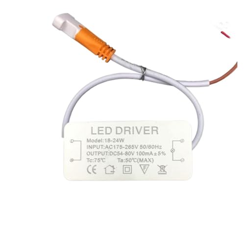 JAQVCTSC Geeignet für LED-Netzteil mit konstantem Strom, Deckenleuchte, Downlight, Spannungsregler für Lampen, flach, 12W24W36W48W6 (18 24 W NVC-Buchsenstecker) von JAQVCTSC