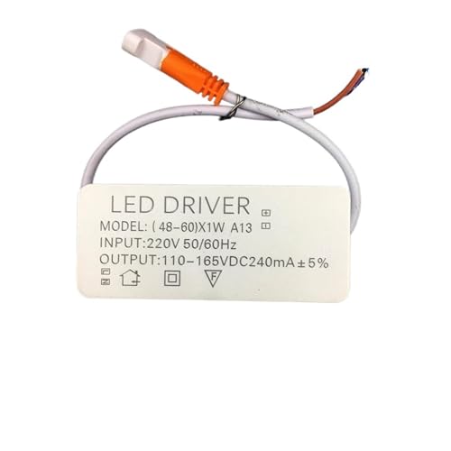 JAQVCTSC Geeignet für LED-Netzteil mit konstantem Strom, Deckenleuchte, Downlight, Spannungsregler für flache Lampen, 12W24W36W48W6 (48, 60 W, NVC-Buchsenstecker) von JAQVCTSC
